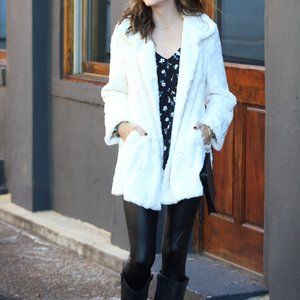 White Vegan Fur Coat